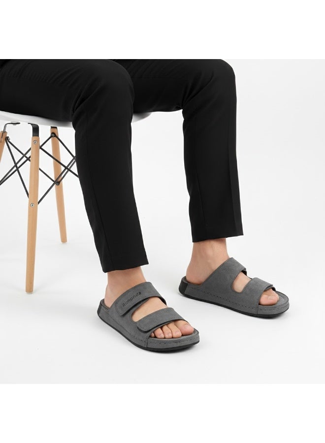 Stylish men's slippers with a modern and comfortable design – genuine leather and non-slip orthopedic sole, available in various sizes and colors. - Image 1